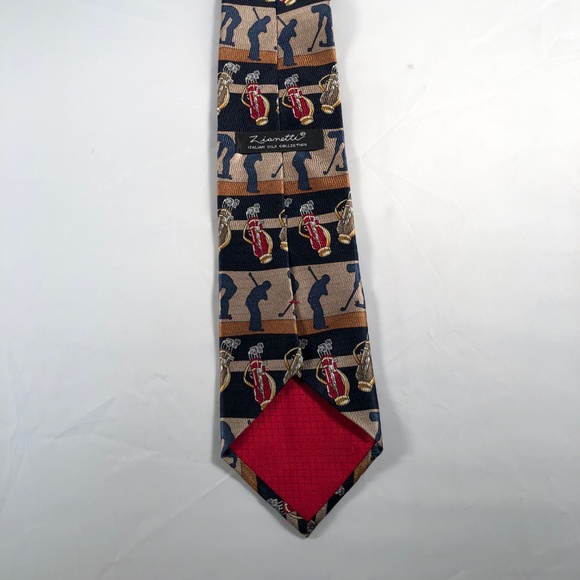 Zianetti Italian Silk Neck Tie Golfers Golf Bags - Picture 3 of 4